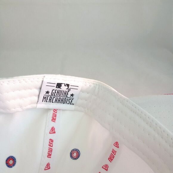 New Era Phillies MLB Baseball Cap Hat White/Red Stitch Snapback 6 Panel - Picture 5 of 6